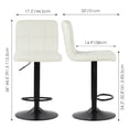 thumbnail image 3 of PU Leather Barstools with Large 41.5cm Base, Height Adjustable Swivel Counter Bar Stools Kitchen Pub Dining Chair with Backrest and Footrest, 3 of 9