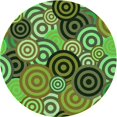 thumbnail image 1 of Ahgly Tapis Rond Lavable en Machine Intérieur Transitionnel Vert Armée, 5 Pieds Rond, 1 of 7