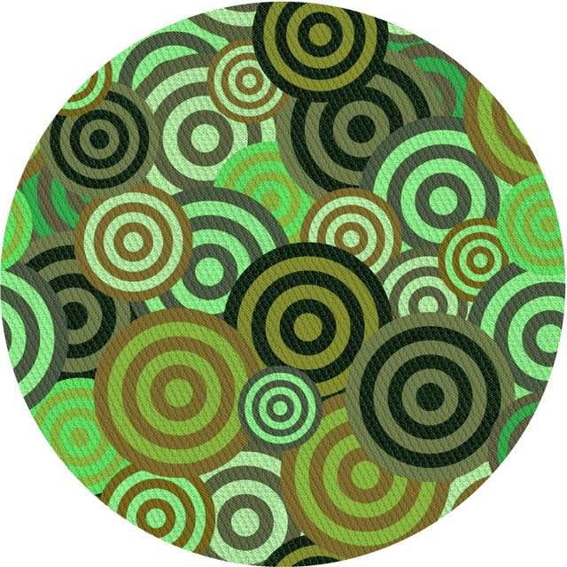 Ahgly Tapis Rond Lavable en Machine Intérieur Transitionnel Vert Armée, 5 Pieds Rond