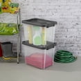thumbnail image 4 of Sterilite 28 L Stacker Box, Durable Clear Plastic Storage Bin with Latch Lid, Dark Gray, 4 of 8