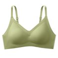thumbnail image 1 of Front Closure Bras for Women Pullover Bra Feature V-Neck Soft Bra Style W-931 Green L, 1 of 3