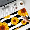 thumbnail image 4 of Extended Gaming Mouse Pad (31.5x11.8 in), Large Non-Slip Rubber Base Mousepad,Waterproof Keyboard Mouse Mat Desk Pad for Work, Game, Office, Home - Black and White Yellow Flower Sunflower, 4 of 5