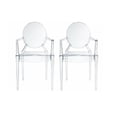 thumbnail image 1 of Heavenly Collections Modern Acrylic Dining Armchair, Set of 2, Clear, Ghost Style, 1 of 10