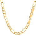thumbnail image 1 of 10k Yellow Gold Hollow Figaro Chain Necklace, 5.4mm, 24", 1 of 1