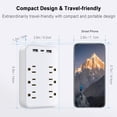 thumbnail image 4 of LAICAIW Parasurtenseur 9-en-1 Parasurtenseur Prises Multiples Parasurtenseur avec Barre d'Alimentation USB Adaptateur Mural Parasurtenseur 9-en-1 Rallonge 6 Prises avec 2 Ports USB et 1 Port USB-C Barre d'Alimentation Mul, 4 of 6