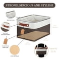 thumbnail image 3 of DECOMOMO Grand Panier de Rangement Bacs de Rangement en Tissu, Ensemble de 3, Brun et Blanc, 3 of 5