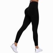 Breezora High Waisted Seamless Workout Leggings for Women Tummy Control Yoga Fitness and Running XXL Size Black