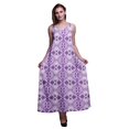 thumbnail image 1 of Bimba Rayon Tie-Dye Ladies Printed Backless Spaghetti Strap Long Maxi Evening Party Dress-X-Large, 1 of 1