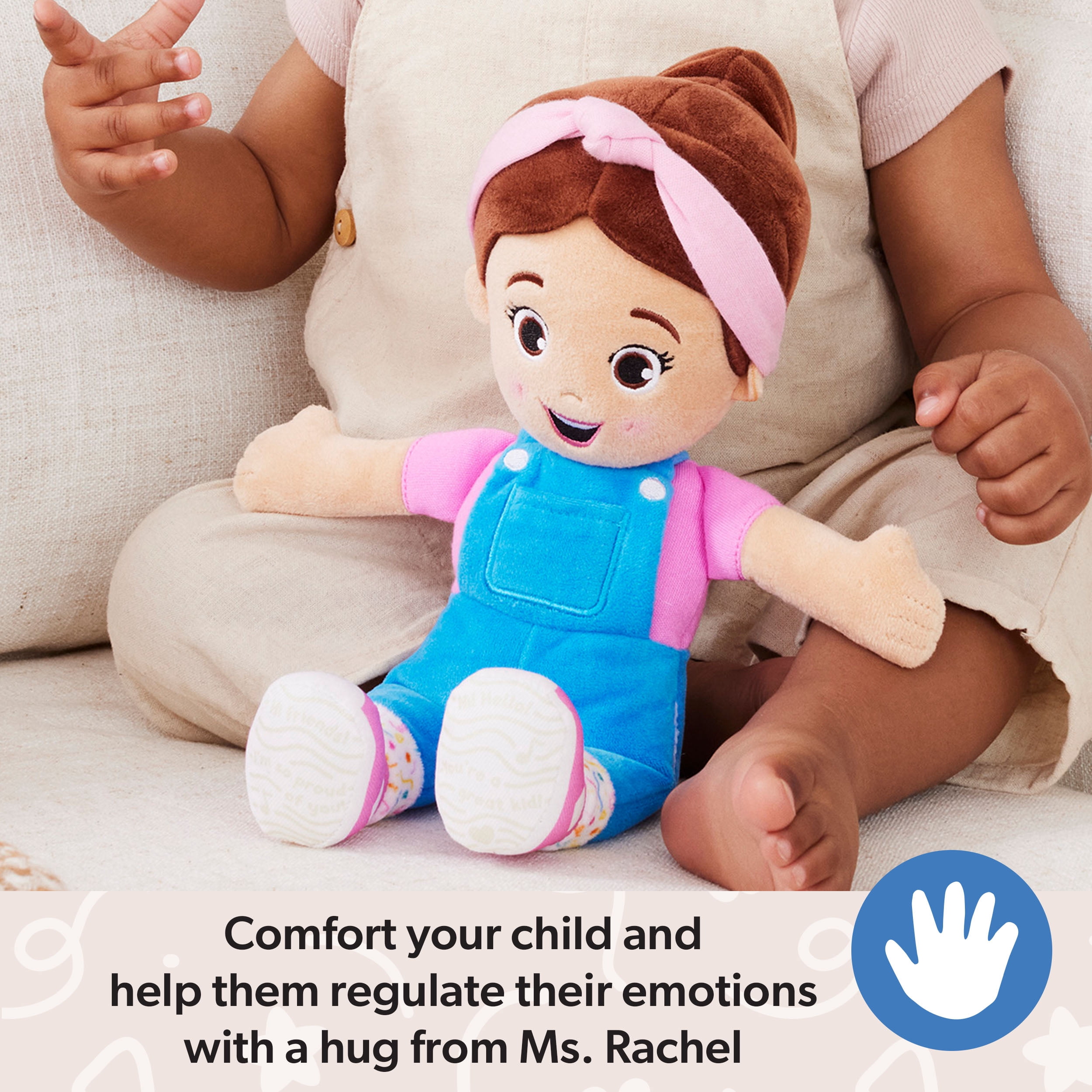 Ms. Rachel Cuddle & Comfort Doll, Peluche pour bébé de haute qualité, 28 cm, jouets pour filles et garçons de 6 mois à 3 ans et plus