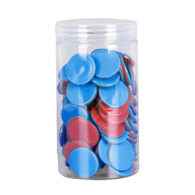 KLKCMS 100 Pcs Disques de Comptage Marqueurs Compteurs d'Apprentissage Disques pour Jeu Maison Enfants Rouge Bleu