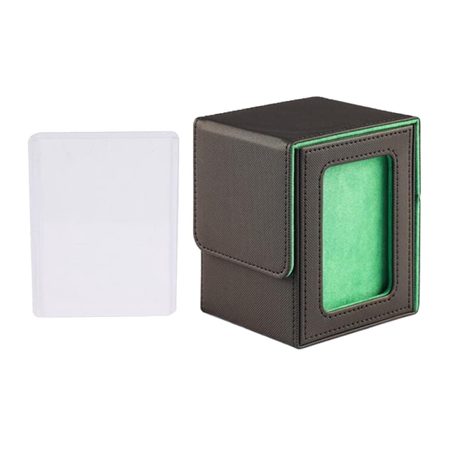 jinwen Card Deck Box Easy Access Holder Protection Card Deck Case for Trading Cards Green Lining