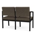 thumbnail image 5 of Lenox Steel Reception Waiting Room 2 Seats Chair / Black Steel / Brown, 5 of 5