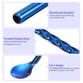 thumbnail image 3 of Unique Bargains 4Pack 8.6' Stainless Steel Spoon Straws Reusable Twist Handle Spoon, Blue, 3 of 5