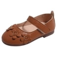 thumbnail image 1 of B91xZ Chaussures de Robe pour Tout-Petites Filles à Fleurs Ballerines Petites Filles Chaussures Plates pour Tout-Petites, Brun 7, 1 of 5