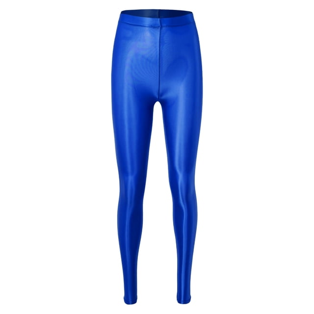 Choomomo Leggings Moulants de Performance pour Femmes, Extensibles, Brillants, Sport, Hip-Hop, Rave, Rue, Danse Moderne, Bleu Royal, TG