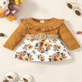 thumbnail image 3 of Princesse Bambin Bébé Fille Robe d'Automne Imprimé Floral à Manches Longues A-Ligne Robes avec Ceinture, 3 of 9