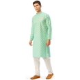 thumbnail image 2 of Maple Clothing Kurta Pyjama en Coton Tenue Ethnique Imprimée Indienne Tenue Décontractée (Vert, 3TG), 2 of 6