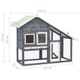 thumbnail image 4 of vidaXL Rabbit Hutch Grey and White 140x63x120 cm Solid Firwood, 4 of 5