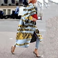 thumbnail image 1 of Babysbule Manteaux pour Femmes Liquidation Mode Femmes Veste Imprimée à Poches Manteau Cardigan Pardessus Long Trench, 1 of 4