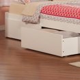 thumbnail image 3 of Lit Plateforme Grand en Bois Concord avec Pied de Lit et 2 Tiroirs de Rangement, Blanc, 3 of 6