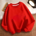 thumbnail image 4 of lcziwo Chandail pour Enfants à Col Rond, Chandail de Base Uni pour Enfants, Tunique Décontractée Oversize à Épaules Tombantes à Manches Longues, Mode Automne Hiver Sans Capuchon Rouge, 8 Ans, 4 of 4