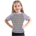 thumbnail image 4 of Économies d'Été! SROBPTY T-Shirts à Manches Courtes pour Tout-Petits, Garçons Tout-Petits Mode Col Rond à Rayures Imprimées Manches Courtes Violet, 9 Ans, 4 of 5