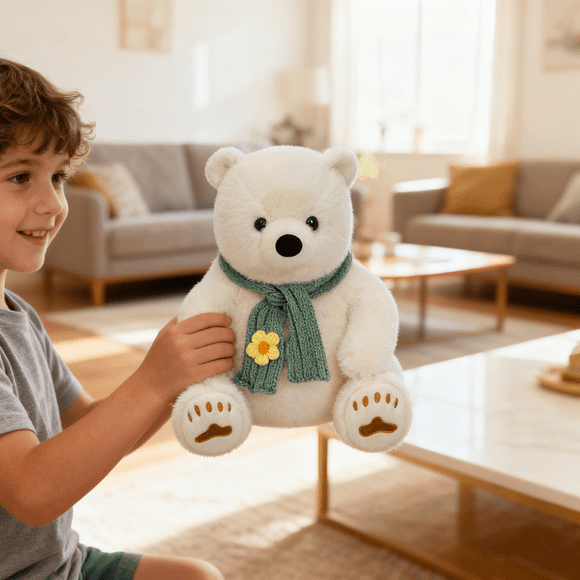 NAOJIE Polar Bear Stuffed Animal Plush Toy,9" Medium Size Cute Cuddly Soft Gift for Family,Friends,Girlfriend on Christmas,Valentine's Day and Easter,Polar Bear Plush