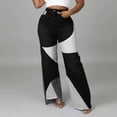 thumbnail image 4 of SMihono Pantalon en Lin Femme Mode Grande Taille Décontracté Ample Pantalon en Denim Lavé à Empiècements Ample pour Femme Jeans Mode de Rue Pantalon à Jambe Grand Femme, jusqu'à 65 % de Rabais!, 4 of 8
