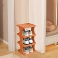 thumbnail image 1 of 4 Tier Foldable Plastic Shoe Rack for Bedroom & Entryway, Anti-Fade & Warp-Resistant Shoe Storage Organizer, Slim Design Holds 3 Pairs, Easy Assembly, 1 of 6