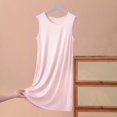 thumbnail image 2 of Diufon Robe de Pyjama pour Femme Été Mince Respirante Sans Manches Col Ras du Cou Chemises de Nuit Décontractées Amples Vêtements de Nuit pour la Maison, 2 of 4