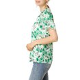 thumbnail image 4 of INSPIRE CHIC Blouse pour Femme à Fleurs à Volants Manches Courtes Col à Volants Blouses Décontractées S Vert, 4 of 8