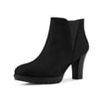 thumbnail image 1 of Unique Bargains Bottines Chelsea à Talons Épais à Bout Rond pour Femmes, 1 of 8