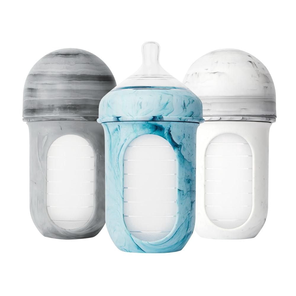 Nursh Bottle 3x8oz Silicone Baby Bottles - Tie Dye
