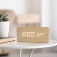 thumbnail image 3 of yuksok Réveil Numérique USB/pile Réglage en Bois LED pour Bureau Décoration Maison Beige, 3 of 9