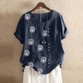 thumbnail image 1 of Pisexur Tops d'Été pour Femmes Manches Courtes à Col Rond et Pissenlit Imprimés - Deals of the Day, 1 of 4