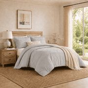 Swift Home Diamond Textured Soft Touch Duvet Cover Set, All Season Bedding with Zipper Closure, Includes Pillow Shams, Full/Queen, Light Gray