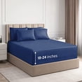 thumbnail image 1 of Extra Deep Pocket Sheets - 6 Piece Sheet Set - Queen Sheets Deep Pocket- Extra Deep Pocket Queen Sheets - Deep Fitted Sheet Set - Extra Deep Pocket Queen Size Sheets - Easily Fits Extra Deep Mattress, 1 of 5
