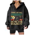 thumbnail image 1 of WEAIXIMIUNG Oversized Sweatshirts Women's Trend Print Loose Hoodie, 1 of 4