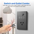 thumbnail image 3 of Mistaha Smart WiFi Wall Light Switch Outlet Combo with Type-C/USB/US Plug, 2 Way Switch, Touch Control, Timer, 2.4G Remote Control, Glass Panel - Black US 2 Gang, 3 of 6