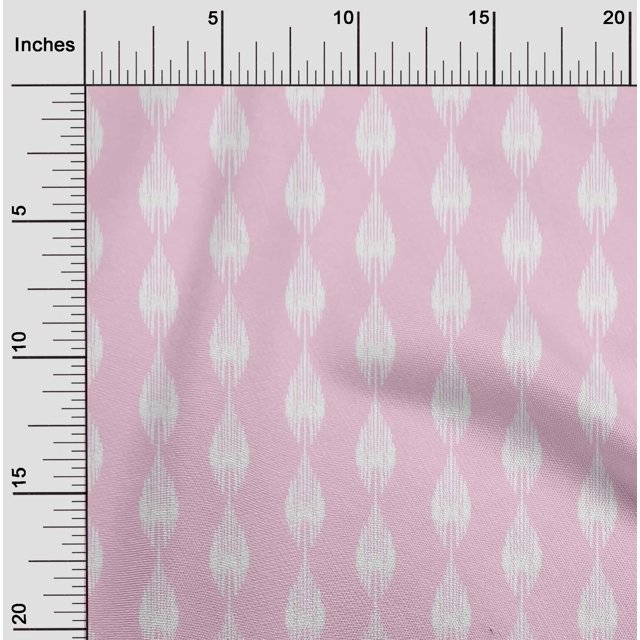 oneOone Cotton Poplin Fabric Stripe Ikat Print Sewing Fabric BTY 56 Inch Wide