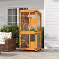 thumbnail image 2 of PawHut Maisonnette Extérieure pour Chat, Grand Catio avec Roues, Boîte de Repos, Orange, 2 of 9