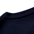 thumbnail image 3 of Pullover Knit Tops for Men Fall Men's Solid Color Knitted Sweater Round Neck Pullover Long Sleeved Loose Button Sweater Tops Sweater Men's Crewneck Pullover Sweater S-59 Navy M, 3 of 7