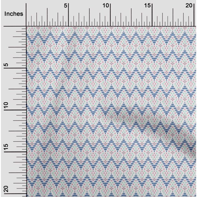 oneOone Viscose Jersey Fabric Chevron|Triangle & Square Geometric Print Fabric By The Yard 60 Inch Wide