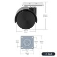 thumbnail image 2 of 1.5 Inch Furniture Caster Wheels Plastic Casters Set Of 4 Plate Swivel Nylon Small For Carts Kitchen Cabinet Table, 2 of 7