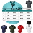 thumbnail image 2 of Mrzvby Chemises pour Hommes Tendance Bouton Col Rond Manches Courtes Raglan Blouse Légère Respirante Hauts Décontractés T-Shirts de Musculation, 2 of 3