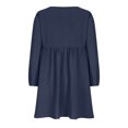 thumbnail image 4 of cfhntfmh Robes Décontractées pour Femmes Automne Amples à Manches Longues Robe Chemise Froncée Détente Col Rond Boutons Robe Plissée Mini, 4 of 6