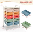 thumbnail image 4 of Costway Chariot de Rangement Roulant à 15 Tiroirs Outils Scrapbooking Papier Bureau École Organisateur Multicolore, 4 of 10