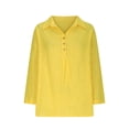 thumbnail image 4 of Timegard Blouses for Women Lightweight Lapel Neck Button Drop Shoulder Loose Tee Shirts Tops Solid Color, 4 of 6