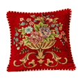 thumbnail image 2 of GROWTH TANK 19x19inch Jacquard Pillow Cover Machine Wash Floral Pattern Pillowcase for Sofa, Red, 2 of 9