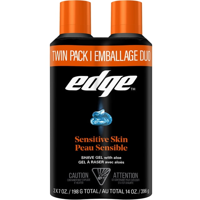 Edge Sensitive Skin Mens Shave Gel, Value Twin Pack